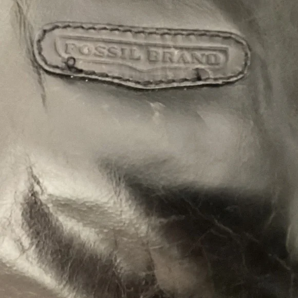 MEN’S FOSSIL BRAND BLACK LEATHER DUFFLE TRAVEL LARGE BAG - Picture 12 of 16